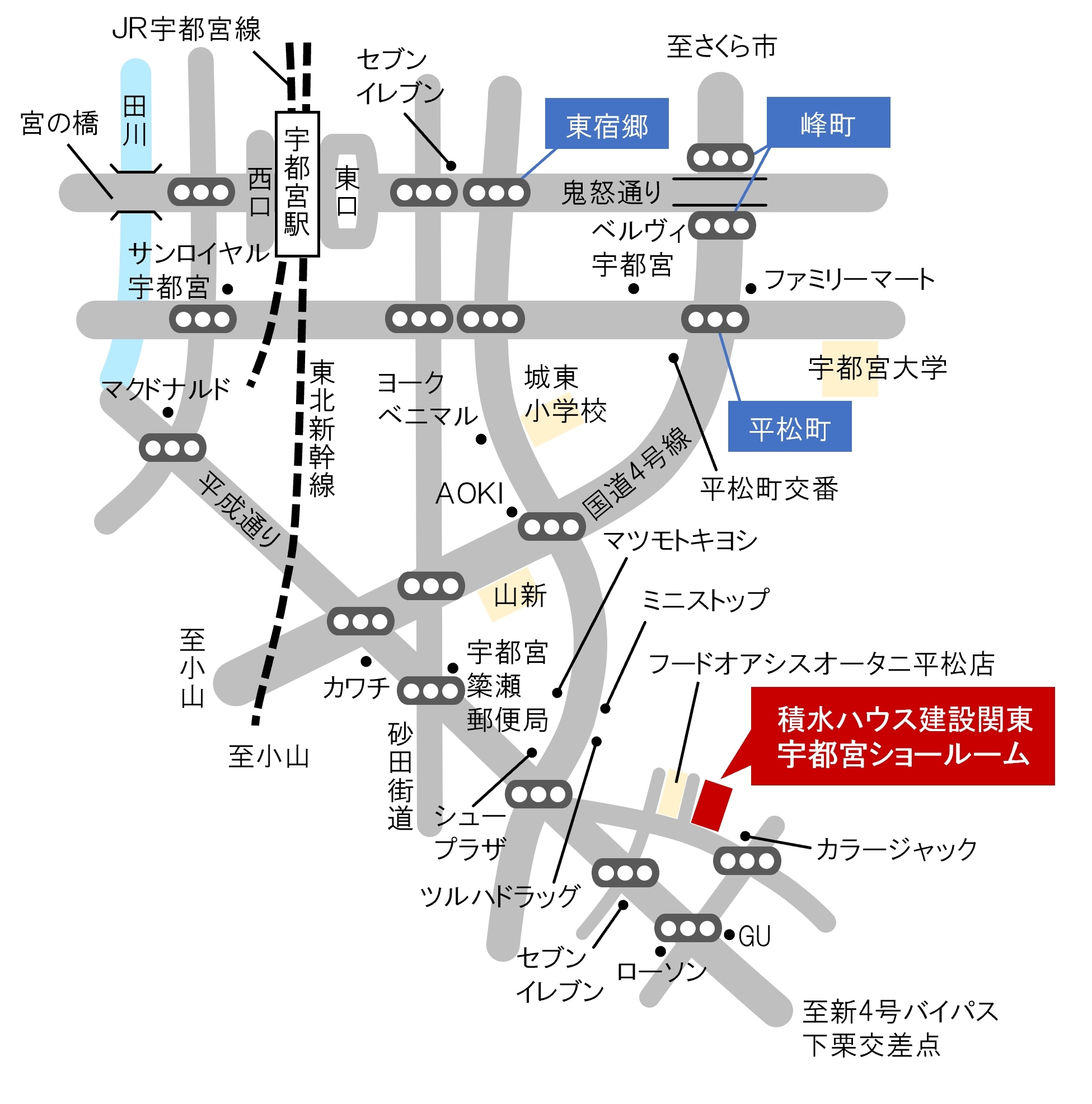 宇都宮ショールーム　地図